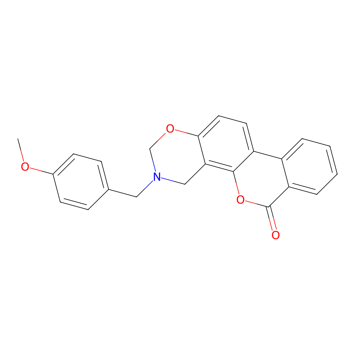 3-(4-methoxybenzyl)-3,4-dihydro-2H,6H-benzo[3,4]chromeno[8,7-e][1,3]oxazin-6-one molecular structure, CAS 859138-40-2
