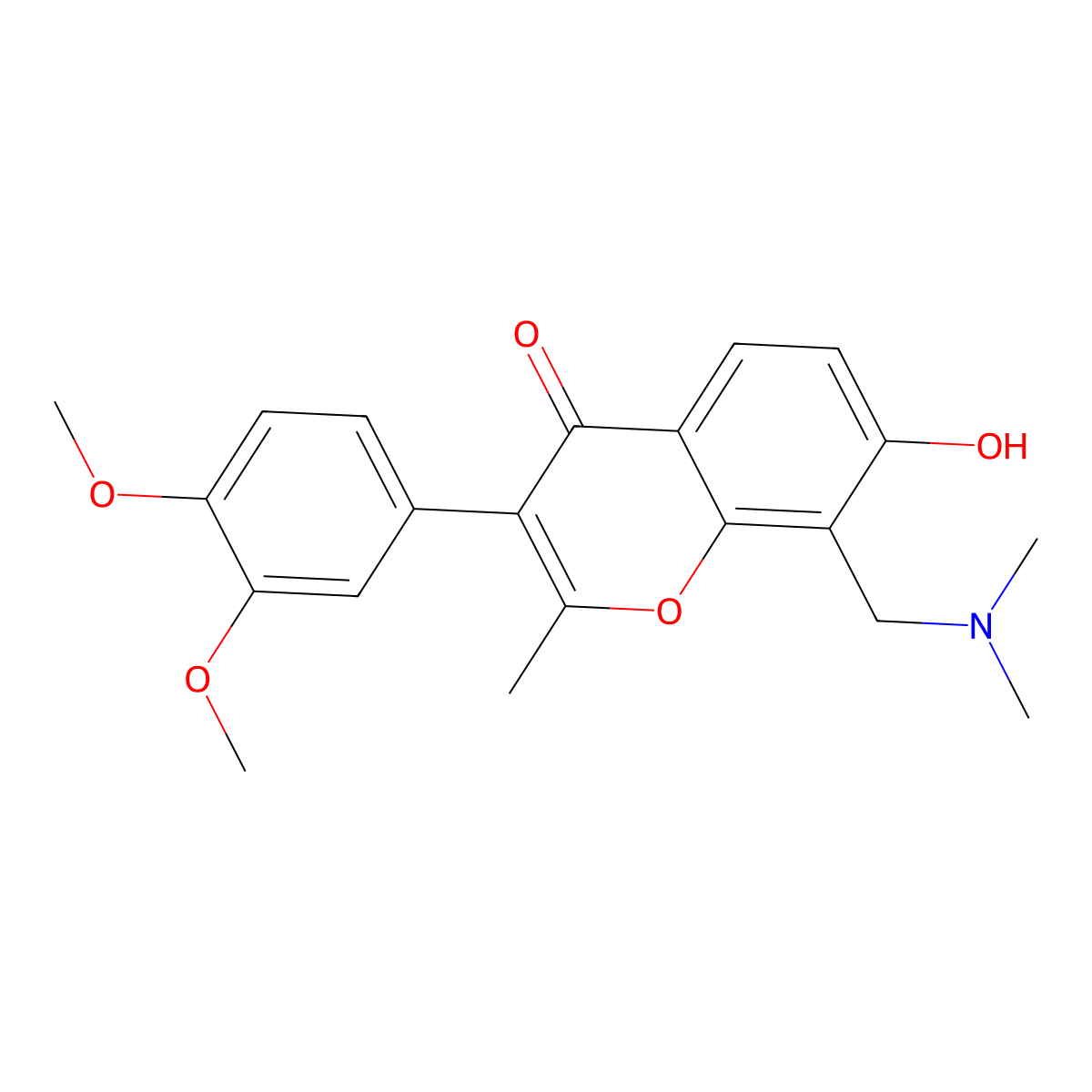 3-(3,4-dimethoxyphenyl)-8-[(dimethylamino)methyl]-7-hydroxy-2-methyl-4H-chromen-4-one molecular structure, CAS 859138-42-4