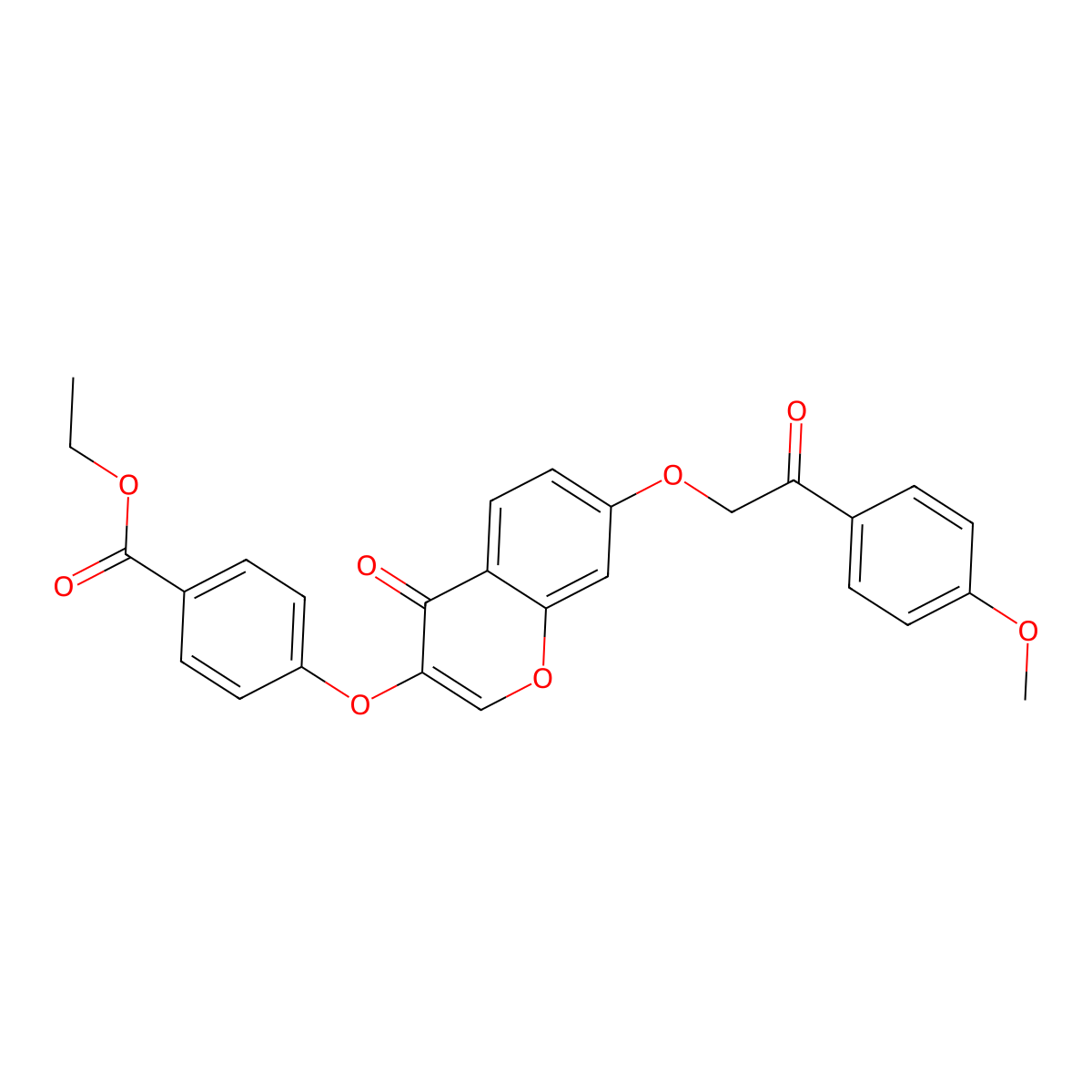 ethyl 4-({7-[2-(4-methoxyphenyl)-2-oxoethoxy]-4-oxo-4H-chromen-3-yl}oxy)benzoate molecular structure, CAS 859139-02-9