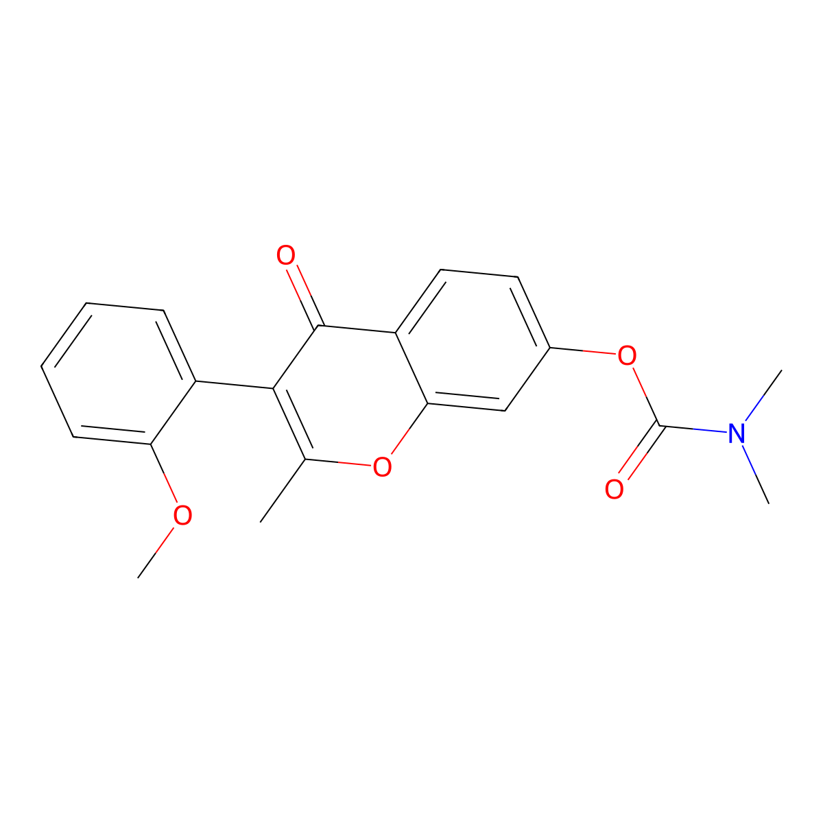 3-(2-methoxyphenyl)-2-methyl-4-oxo-4H-chromen-7-yl dimethylcarbamate molecular structure, CAS 859139-04-1