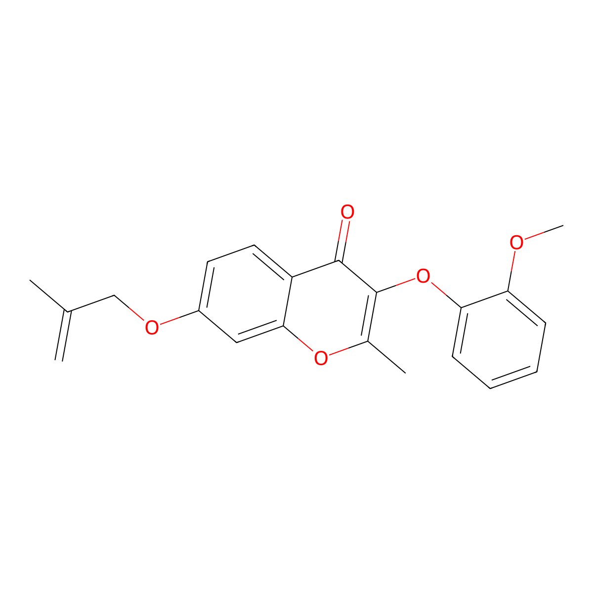 3-(2-methoxyphenoxy)-2-methyl-7-((2-methylallyl)oxy)-4H-chromen-4-one molecular structure, CAS 859139-11-0