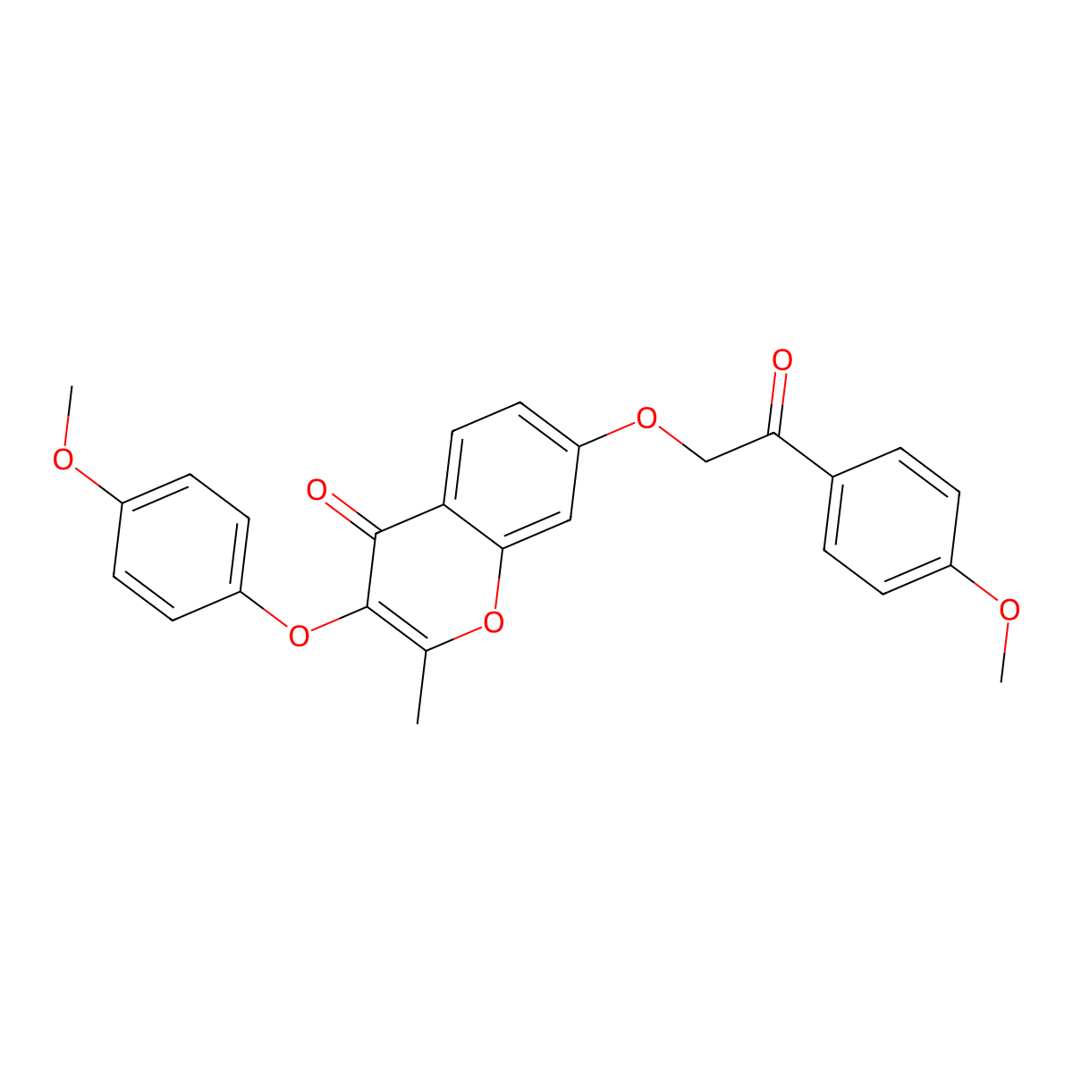 3-(4-methoxyphenoxy)-7-(2-(4-methoxyphenyl)-2-oxoethoxy)-2-methyl-4H-chromen-4-one molecular structure, CAS 859139-27-8
