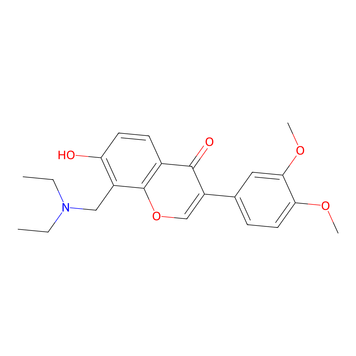 8-((diethylamino)methyl)-3-(3,4-dimethoxyphenyl)-7-hydroxy-4H-chromen-4-one molecular structure, CAS 859139-39-2