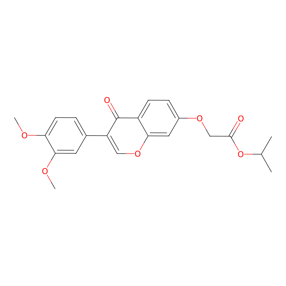 Methylethyl 2-[3-(3,4-dimethoxyphenyl)-4-oxochromen-7-yloxy]acetate molecular structure, CAS 859139-59-6