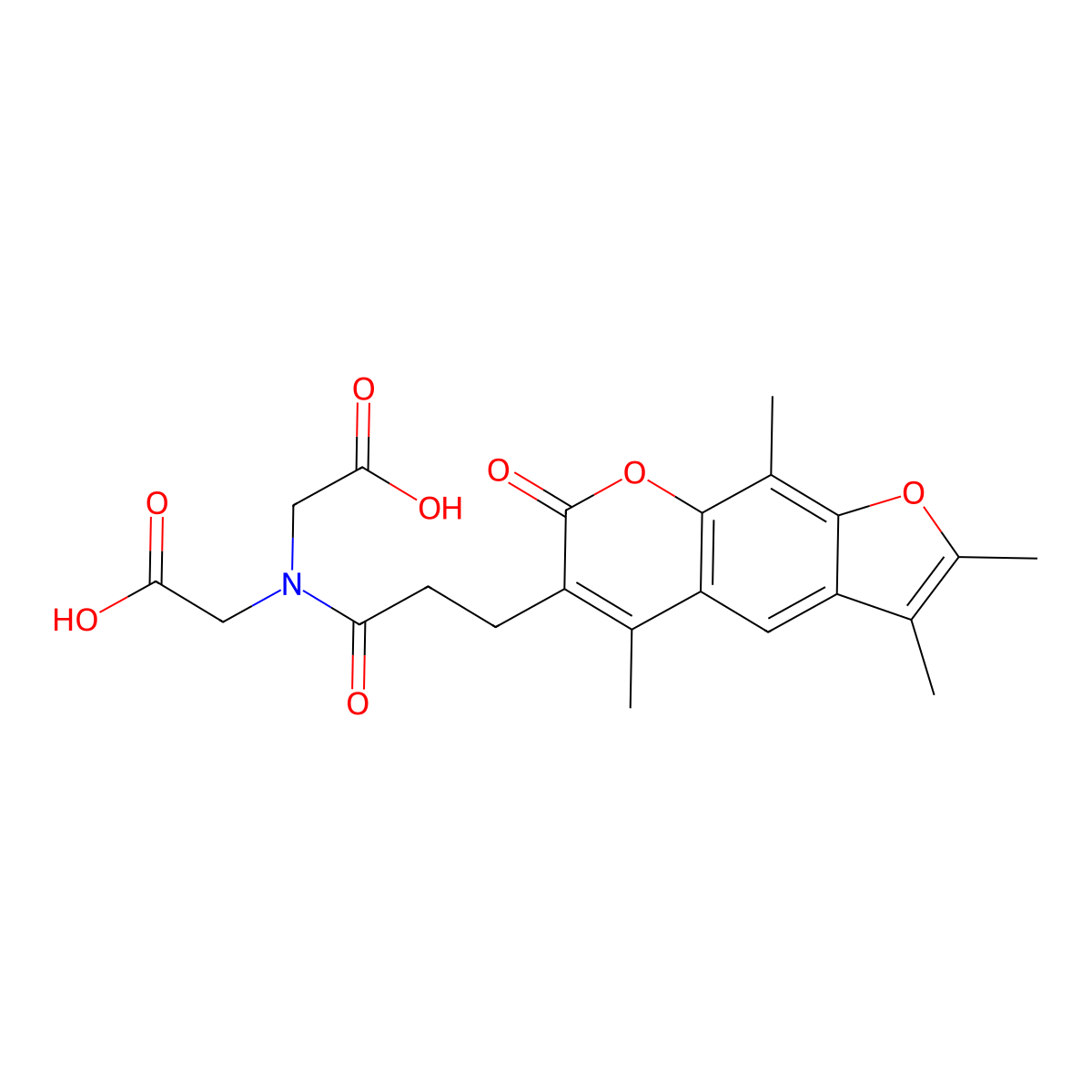 N-(carboxymethyl)-N-[3-(2,3,5,9-tetramethyl-7-oxo-7H-furo[3,2-g]chromen-6-yl)propanoyl]glycine molecular structure, CAS 859139-61-0