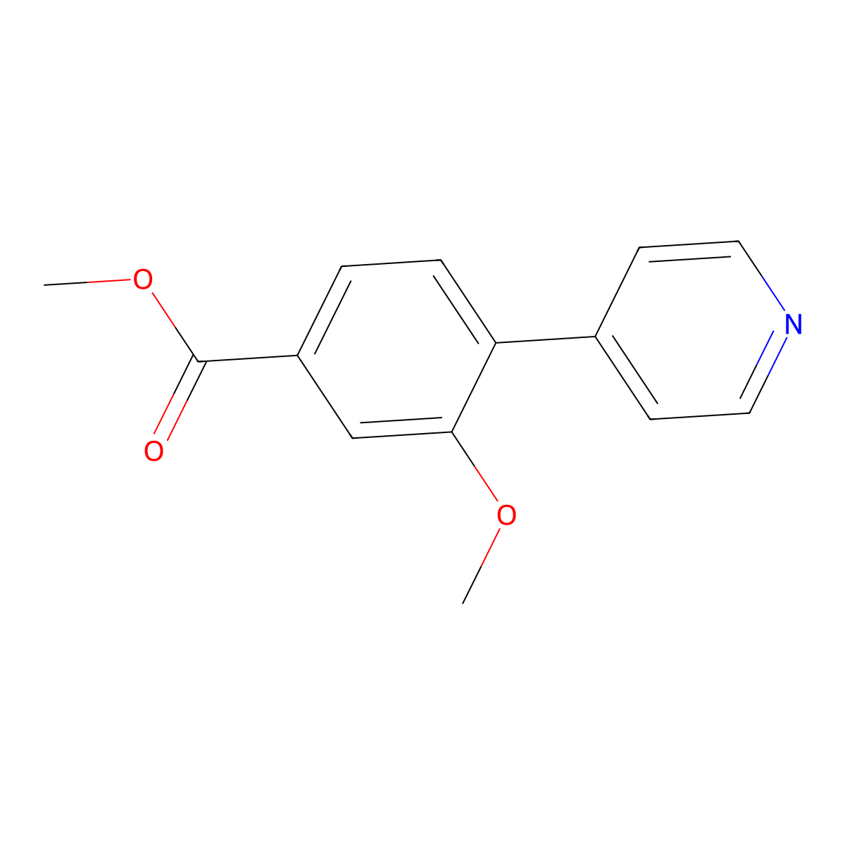 Methyl 3-methoxy-4-(pyridin-4-yl)benzoate molecular structure, CAS 859140-23-1