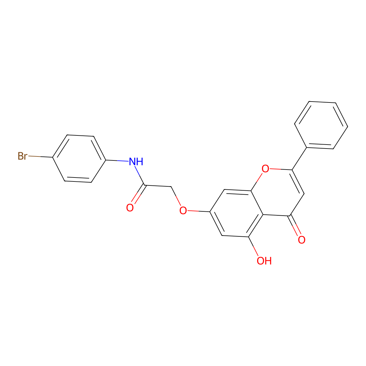 N-(4-bromophenyl)-2-[(5-hydroxy-4-oxo-2-phenyl-4H-chromen-7-yl)oxy]acetamide molecular structure, CAS 859141-05-2
