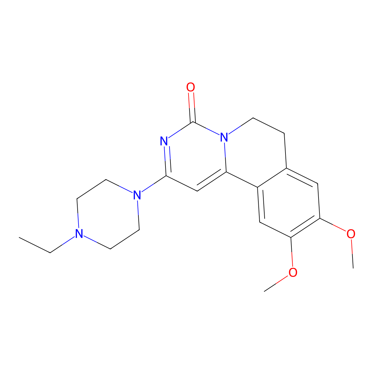 2-(4-Ethylpiperazin-1-yl)-9,10-dimethoxy-6,7-dihydropyrimido[6,1-a]isoquinolin-4-one molecular structure, CAS 859141-44-9