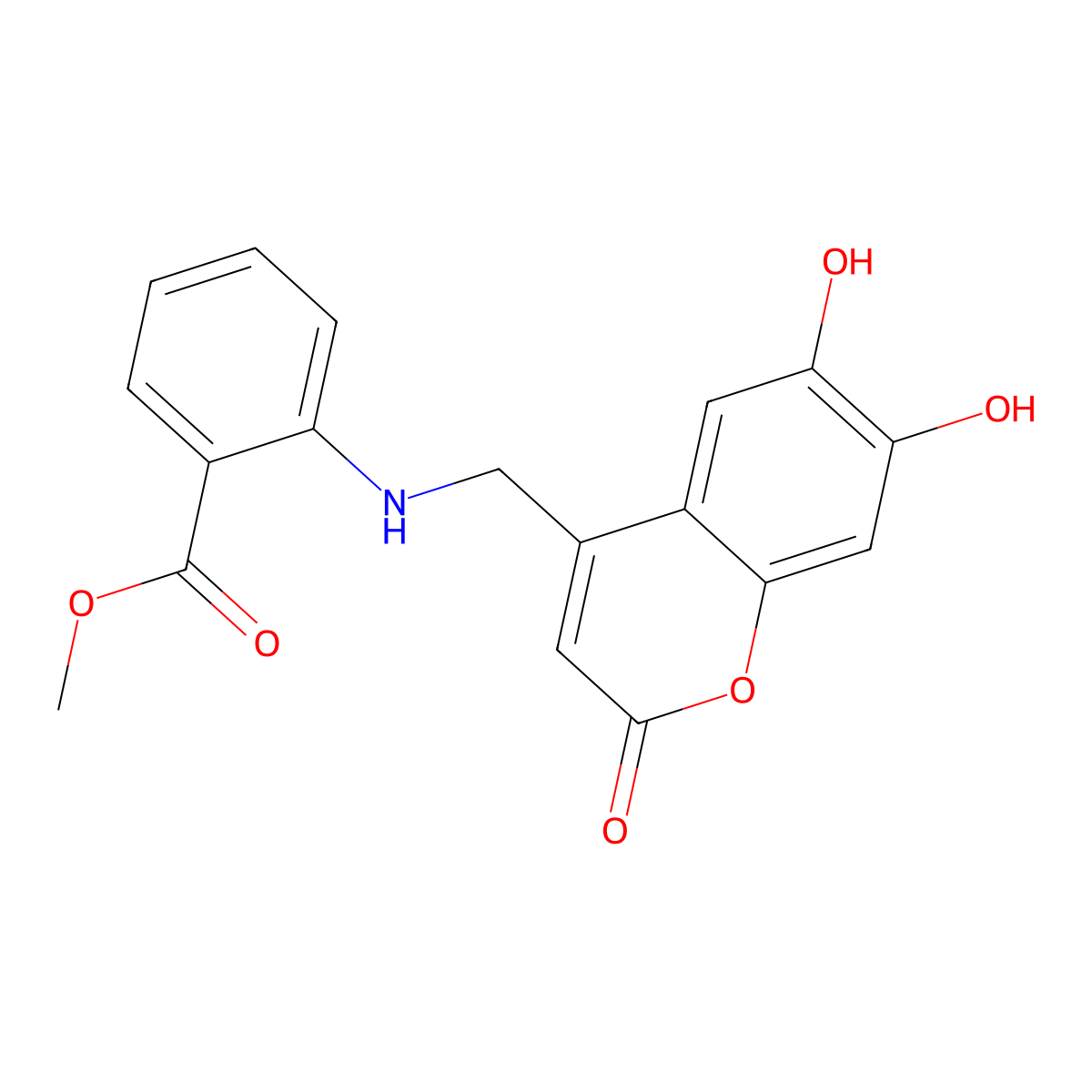 methyl 2-{[(6,7-dihydroxy-2-oxo-2H-chromen-4-yl)methyl]amino}benzoate molecular structure, CAS 859141-94-9