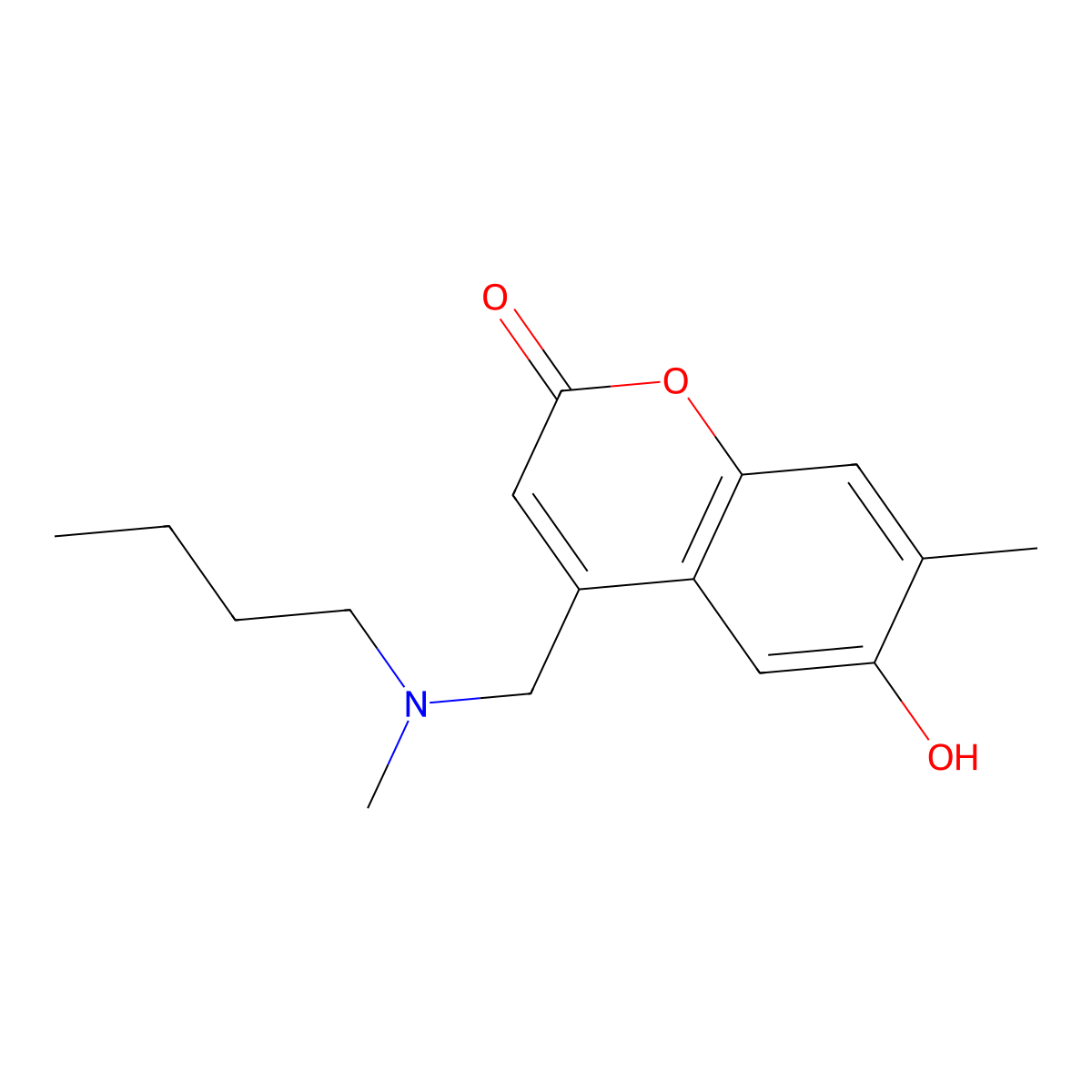 4-((butyl(methyl)amino)methyl)-6-hydroxy-7-methyl-2H-chromen-2-one molecular structure, CAS 859142-24-8