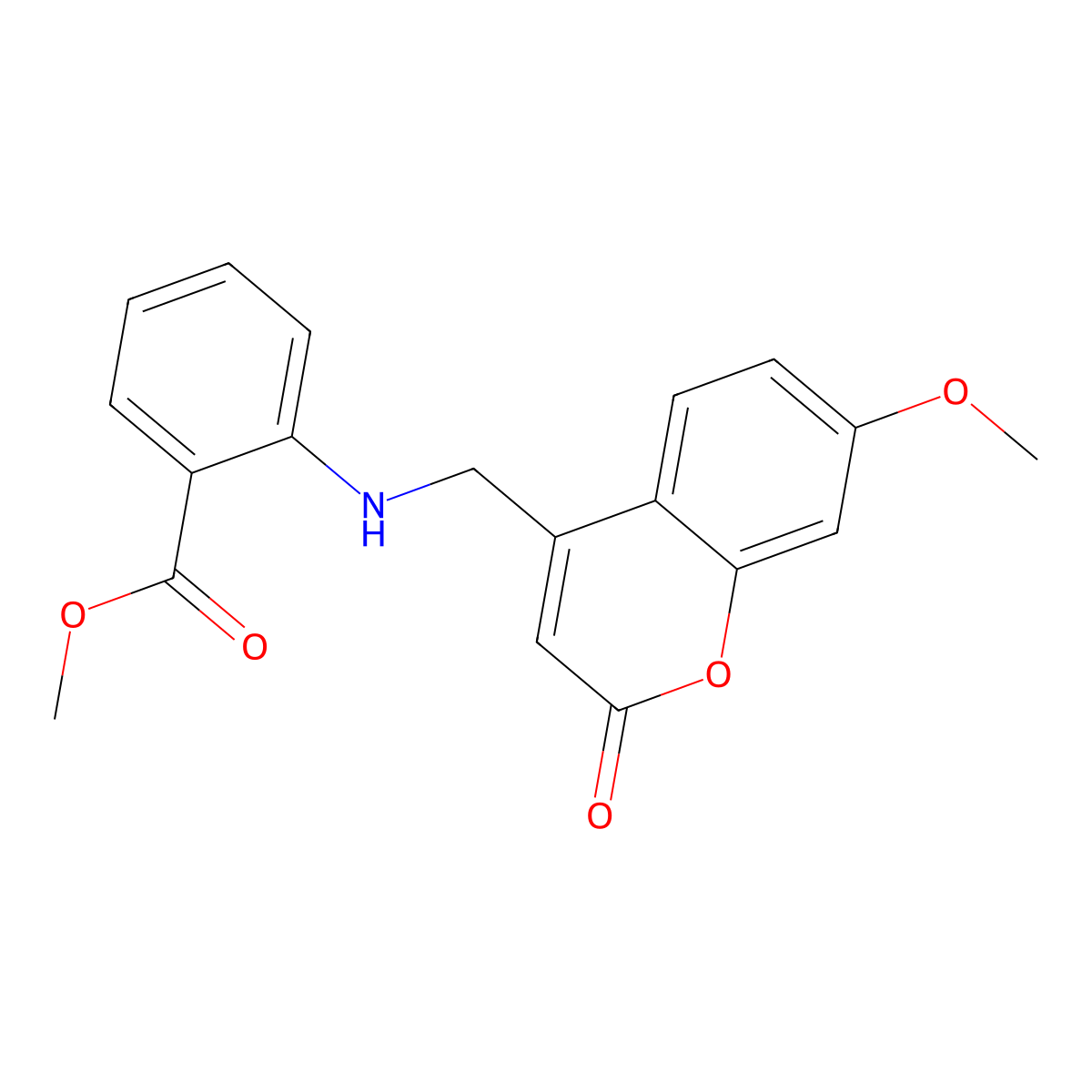 methyl 2-{[(7-methoxy-2-oxo-2H-chromen-4-yl)methyl]amino}benzoate molecular structure, CAS 859142-27-1