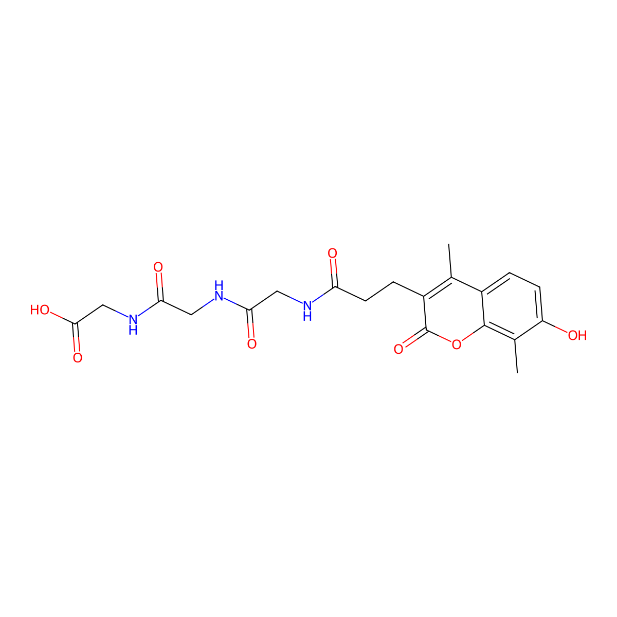 N-[3-(7-hydroxy-4,8-dimethyl-2-oxo-2H-chromen-3-yl)propanoyl]glycylglycylglycine molecular structure, CAS 859142-37-3