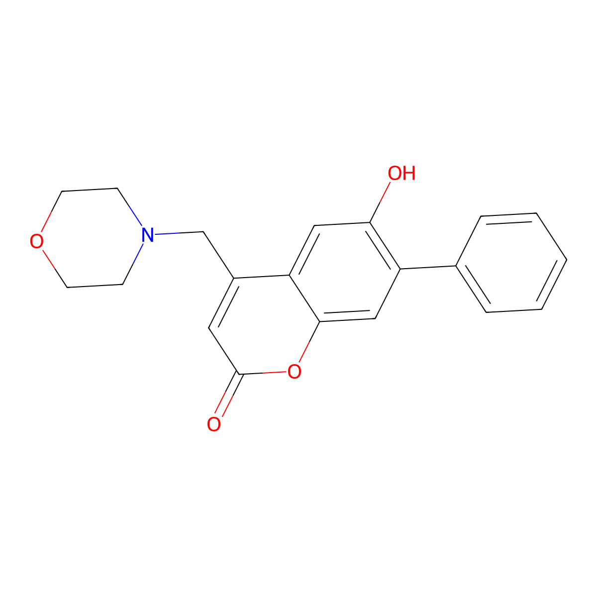 6-hydroxy-4-(morpholinomethyl)-7-phenyl-2H-chromen-2-one molecular structure, CAS 859142-91-9