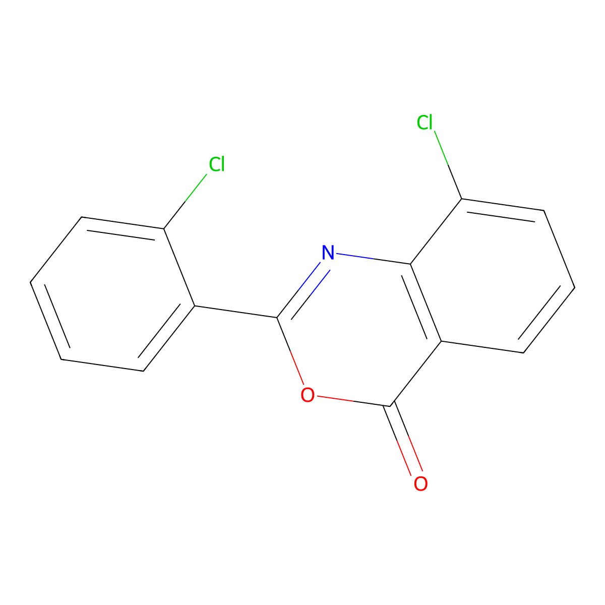 8-chloro-2-(2-chlorophenyl)-4H-3,1-benzoxazin-4-one molecular structure, CAS 859150-98-4