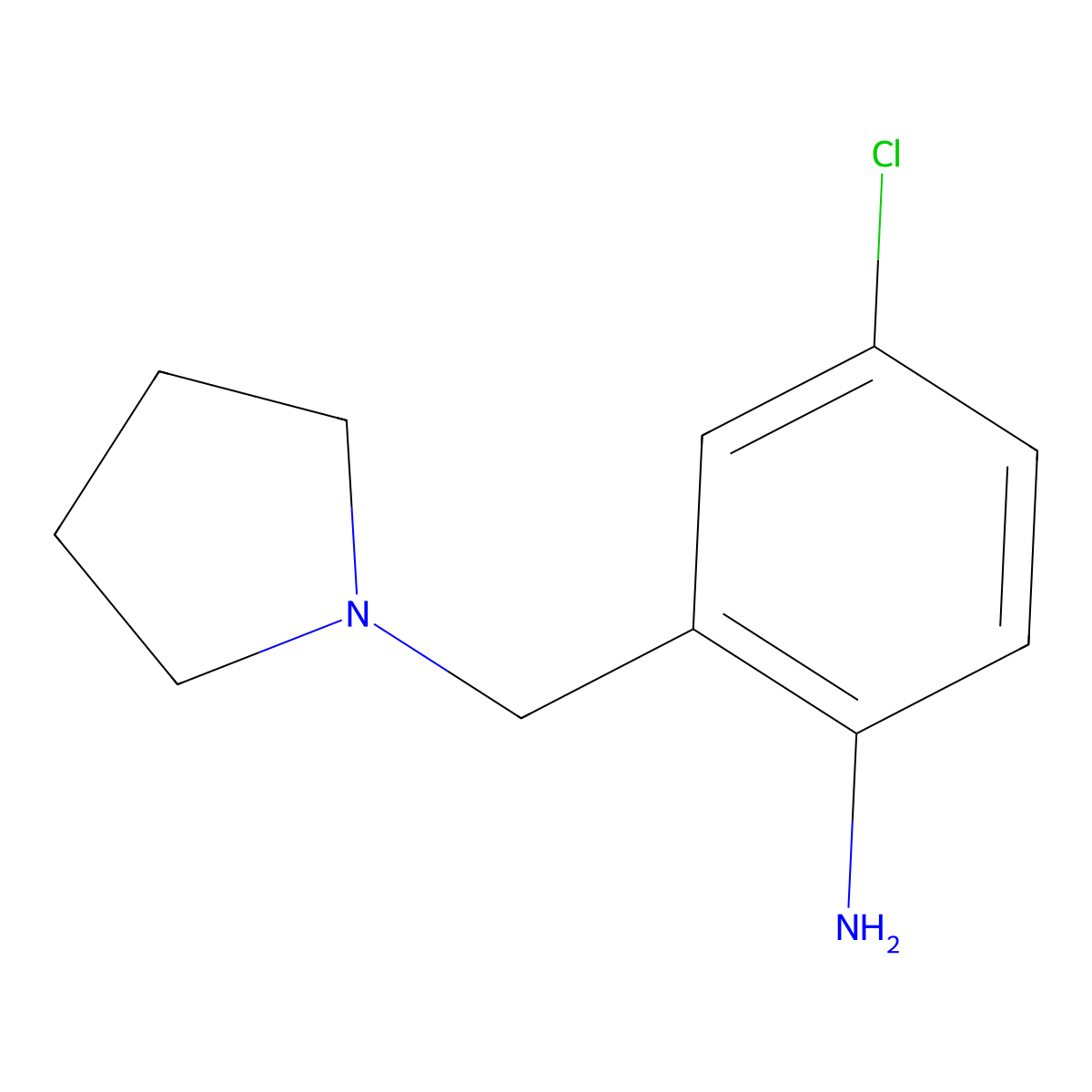 4-Chloro-2-(pyrrolidin-1-ylmethyl)aniline molecular structure, CAS 859155-77-4