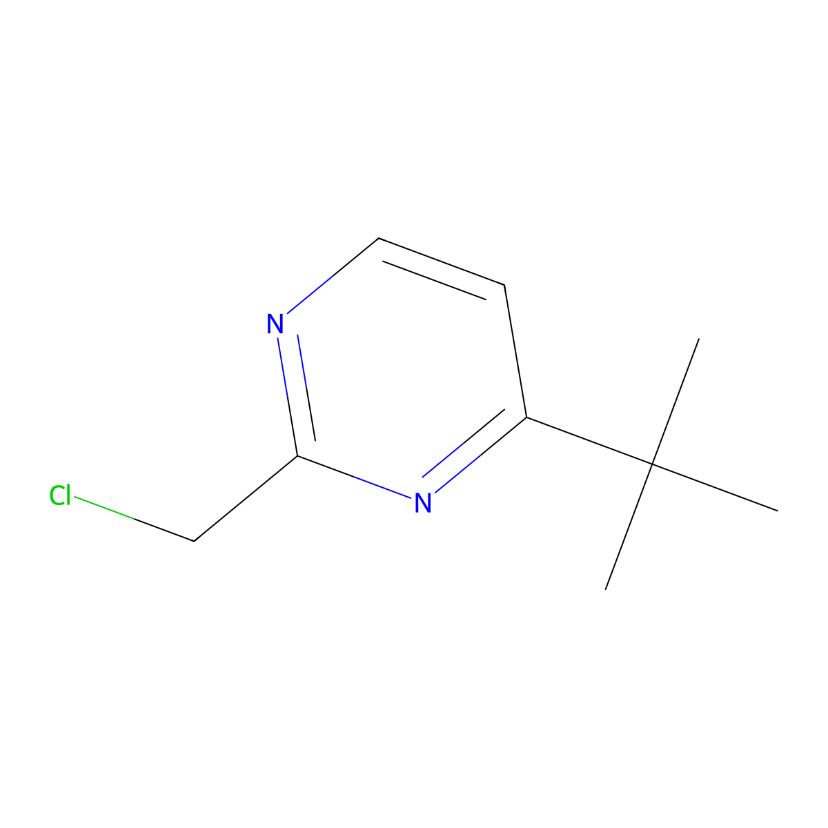 4-Tert-butyl-2-(chloromethyl)pyrimidine molecular structure, CAS 859162-68-8