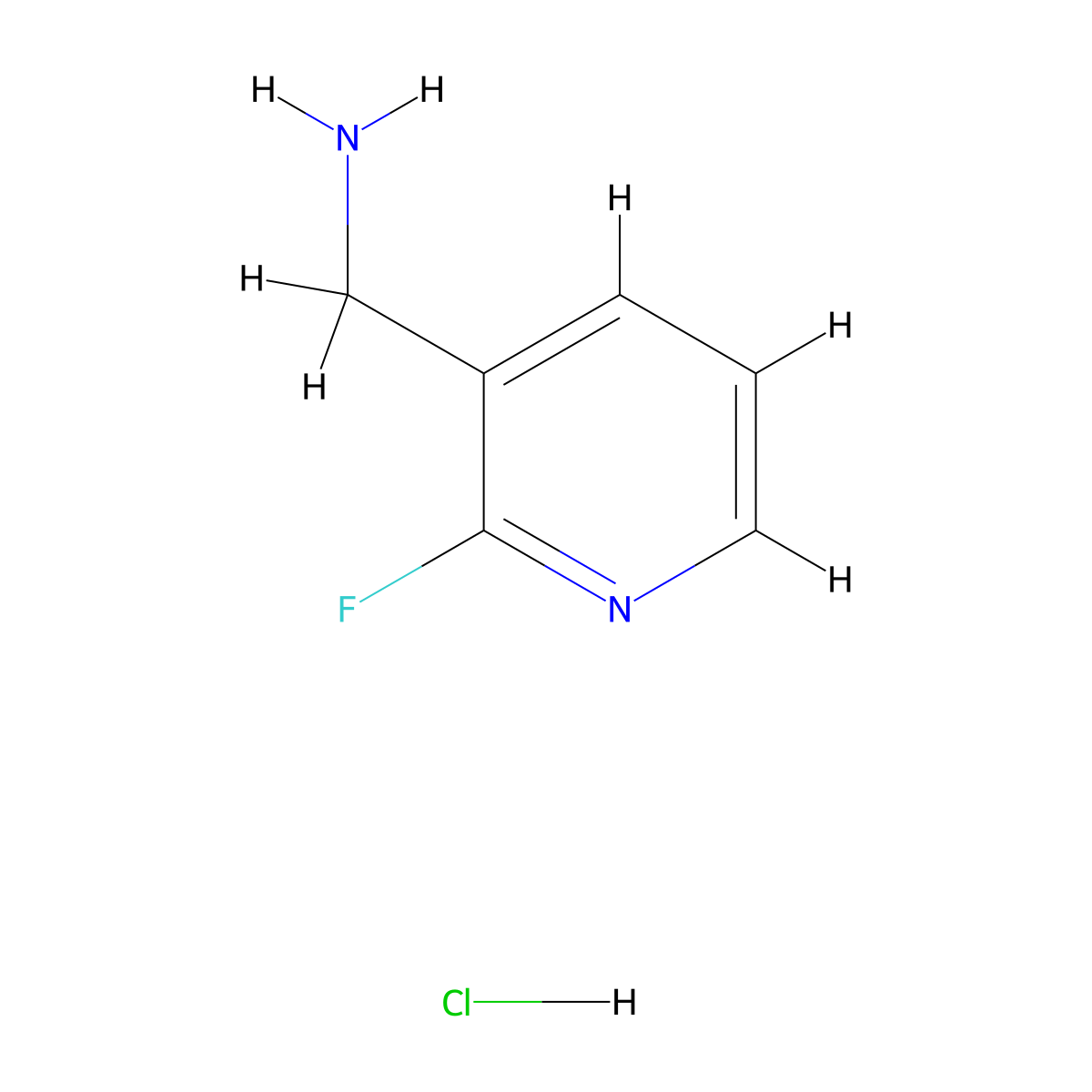 (2-Fluoropyridin-3-yl)methanamine hydrochloride molecular structure, CAS 859164-64-0