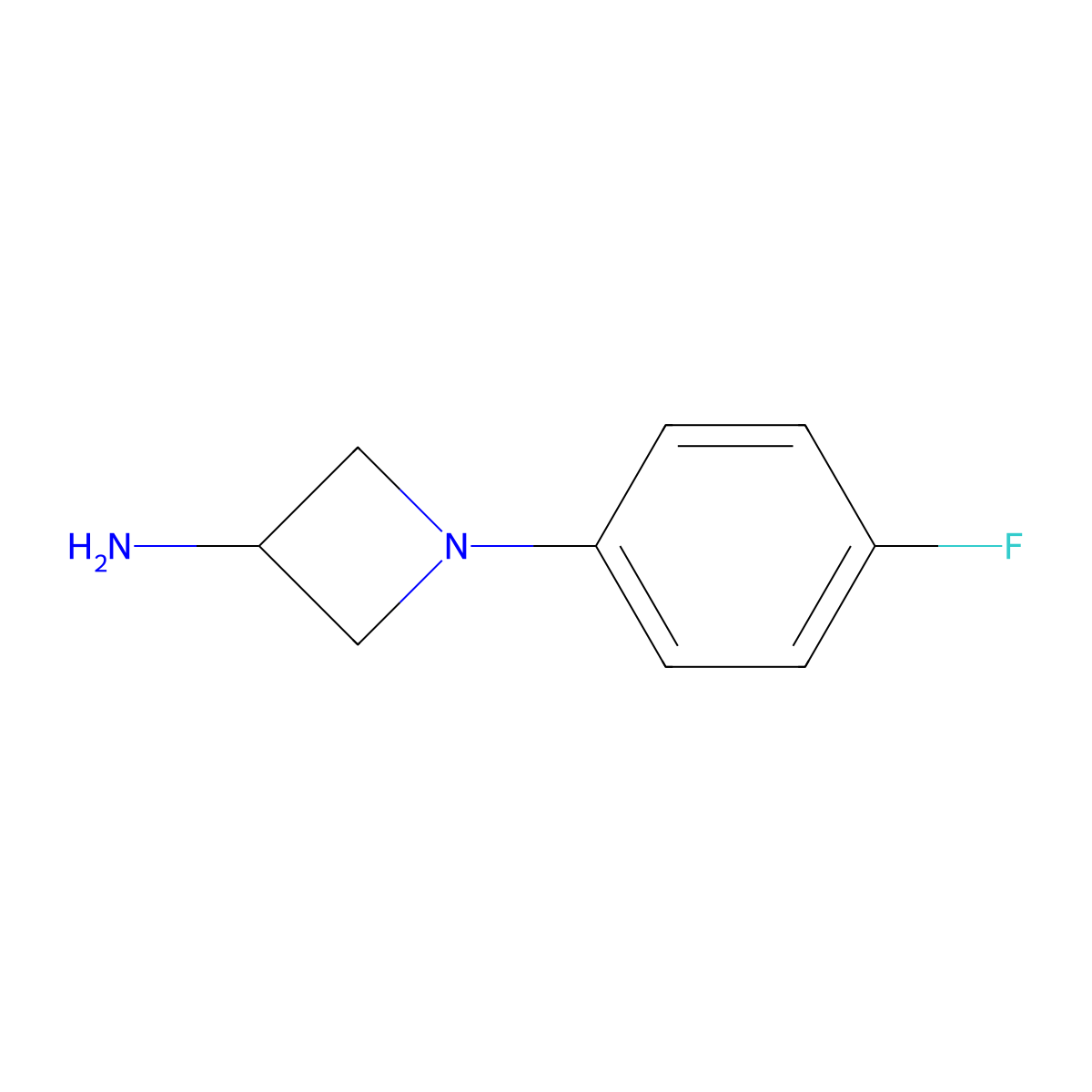 1-(4-Fluorophenyl)azetidin-3-amine molecular structure, CAS 859164-68-4