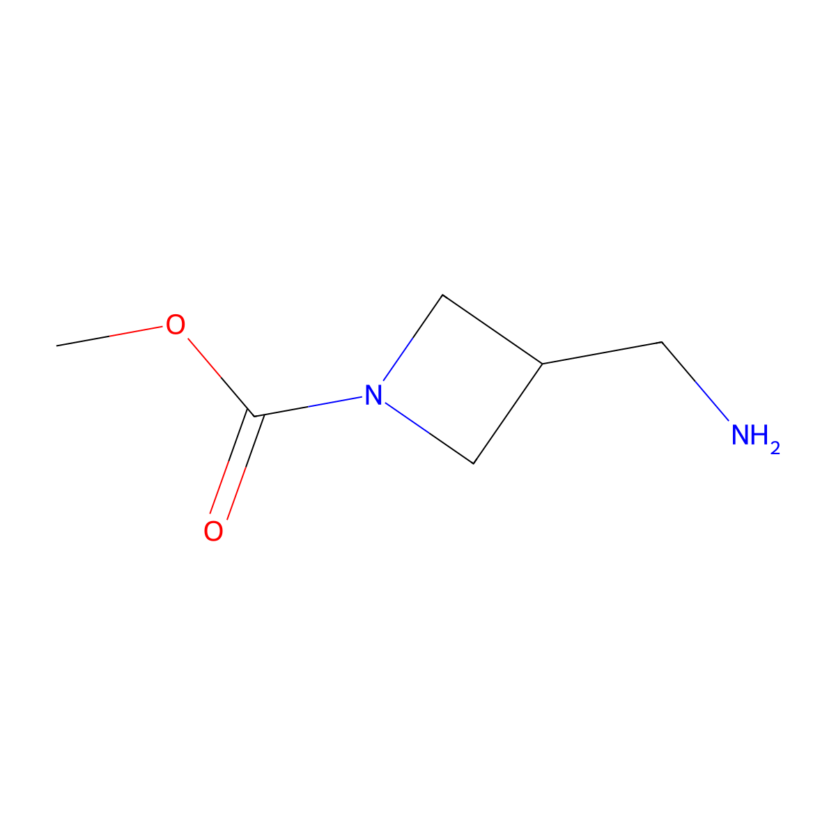 Methyl 3-(aminomethyl)azetidine-1-carboxylate molecular structure, CAS 859164-71-9