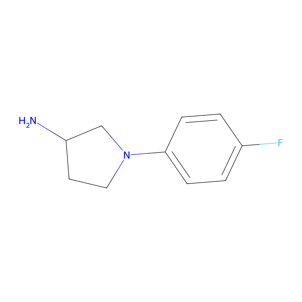 1-(4-Fluorophenyl)pyrrolidin-3-amine molecular structure, CAS 859164-73-1