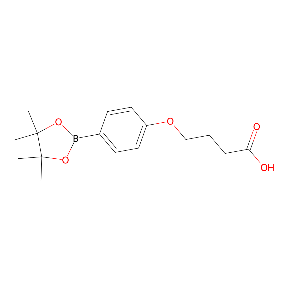 4-[4-(4,4,5,5-Tetramethyl-1,3,2-dioxaborolan-2-yl)phenoxy]butanoic acid molecular structure, CAS 859169-89-4