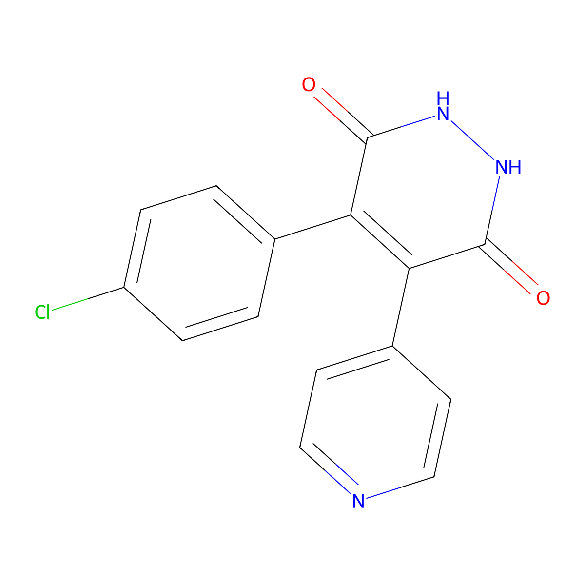 4-(4-Chlorophenyl)-5-(pyridin-4-yl)-1,2-dihydropyridazine-3,6-dione molecular structure, CAS 859173-83-4