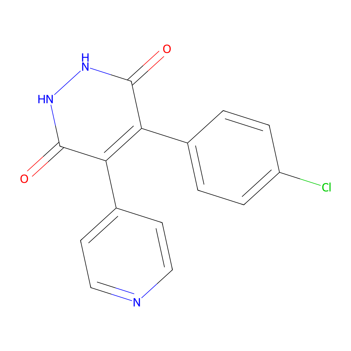 4-(4-Chlorophenyl)-5-(pyridin-4-yl)-1,2-dihydropyridazine-3,6-dione molecular structure, CAS 859173-83-4