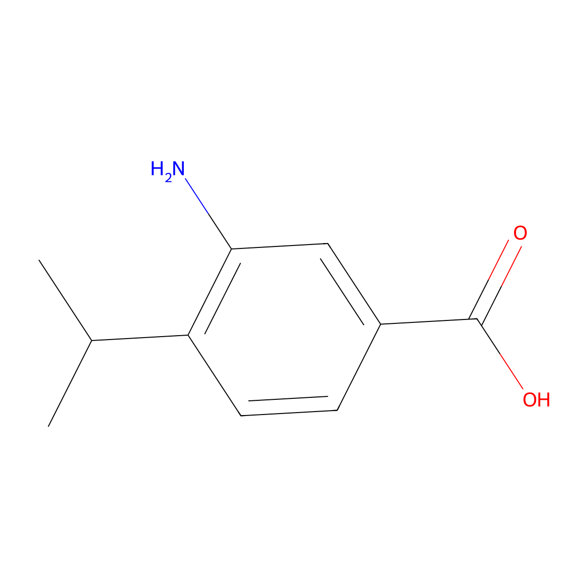 3-Amino-4-isopropylbenzoic acid molecular structure, CAS 859174-95-1
