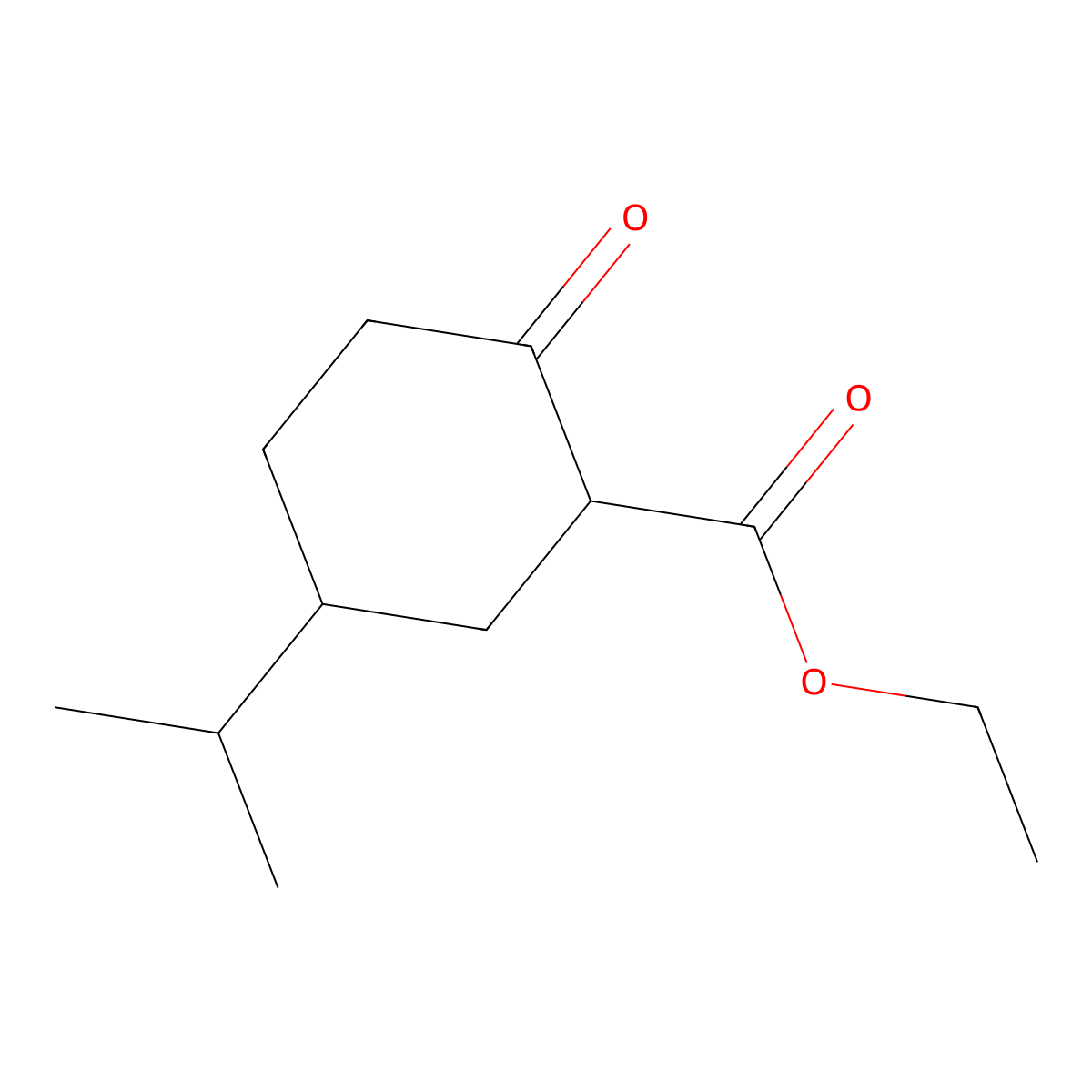 Ethyl 2-oxo-5-(propan-2-yl)cyclohexane-1-carboxylate molecular structure, CAS 859178-22-6