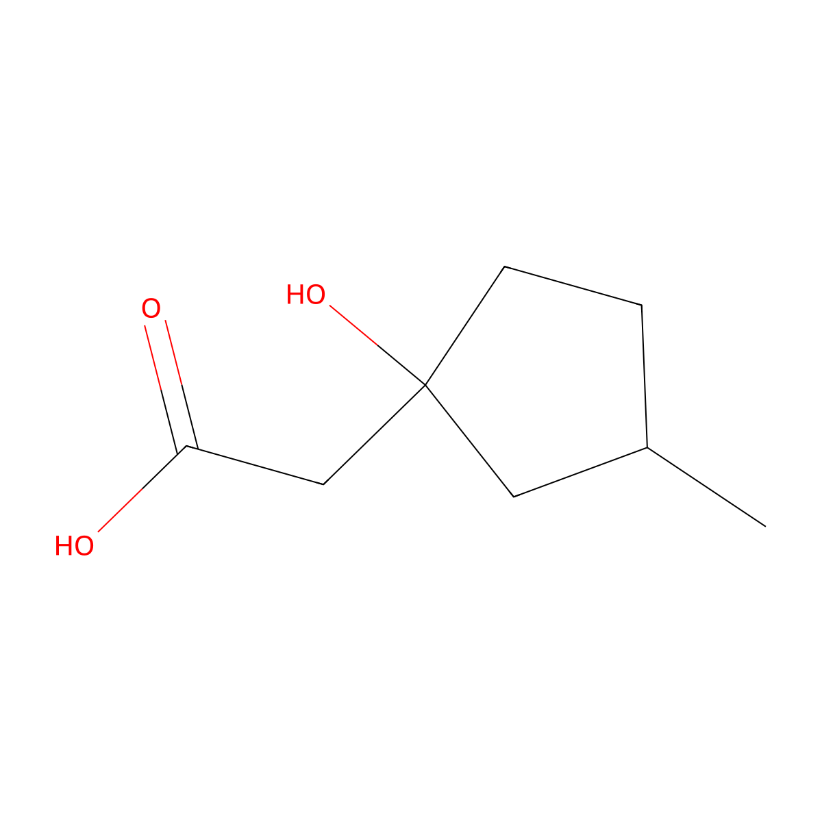 2-(1-Hydroxy-3-methylcyclopentyl)acetic acid molecular structure, CAS 859179-33-2