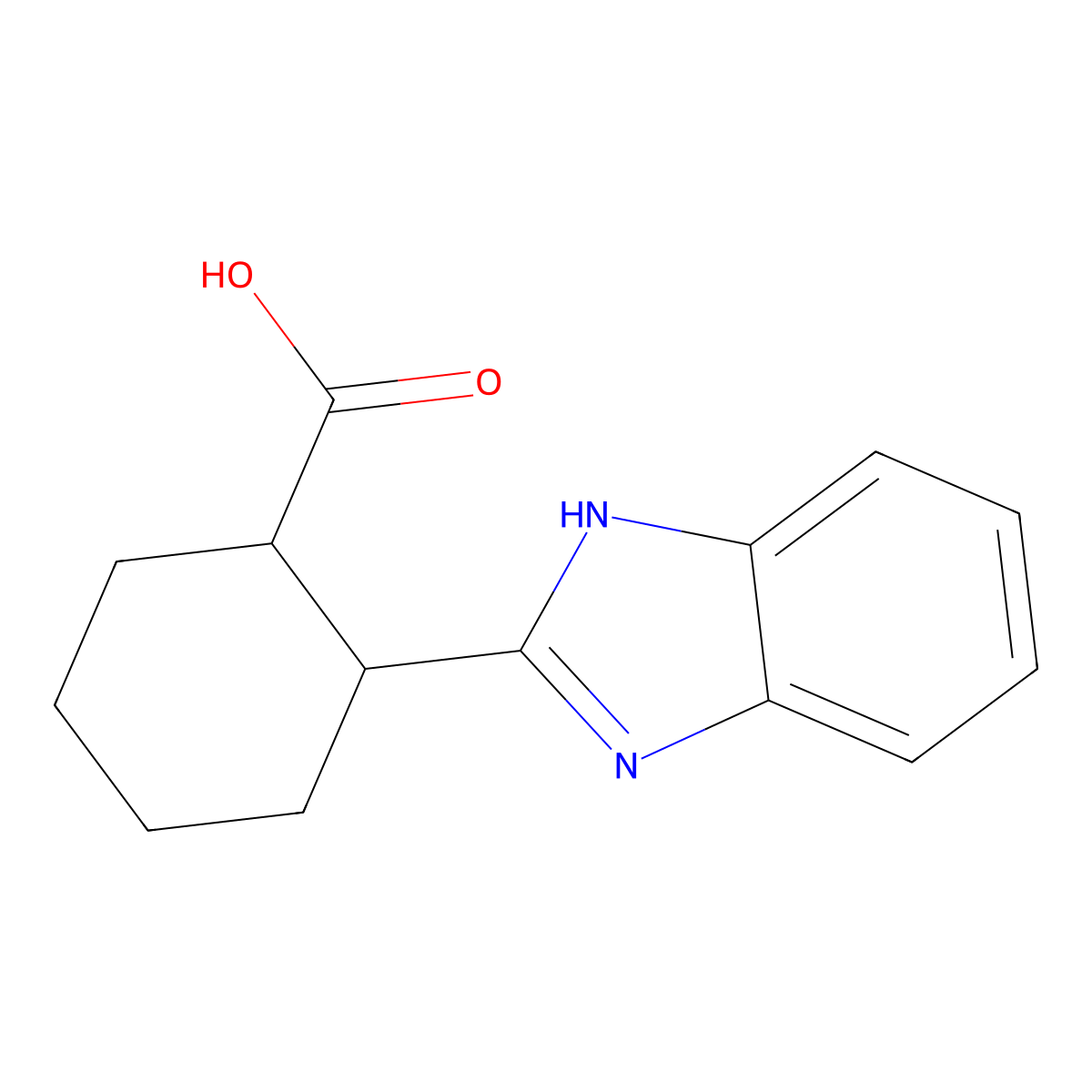 2-(1H-1,3-benzodiazol-2-yl)cyclohexane-1-carboxylic acid molecular structure, CAS 859179-44-5