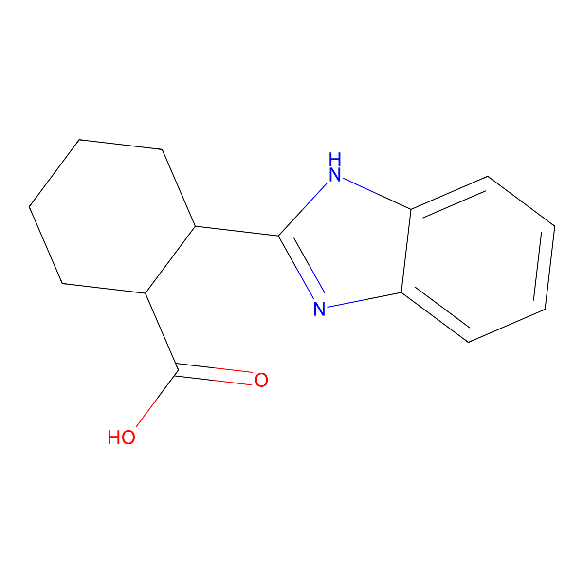 2-(1H-1,3-benzodiazol-2-yl)cyclohexane-1-carboxylic acid molecular structure, CAS 859179-44-5