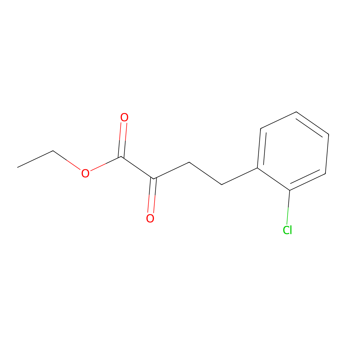 Ethyl-2-oxo-4-(2-chlorophenyl)butyrate molecular structure, CAS 85918-75-8