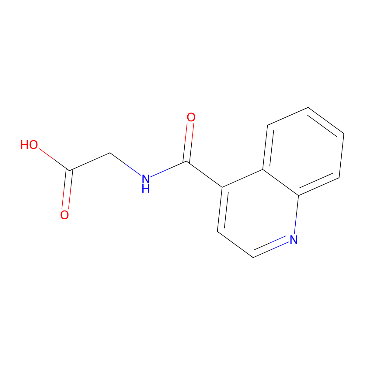 2-(Quinoline-4-carbonylamino)acetic acid molecular structure, CAS 859182-01-7
