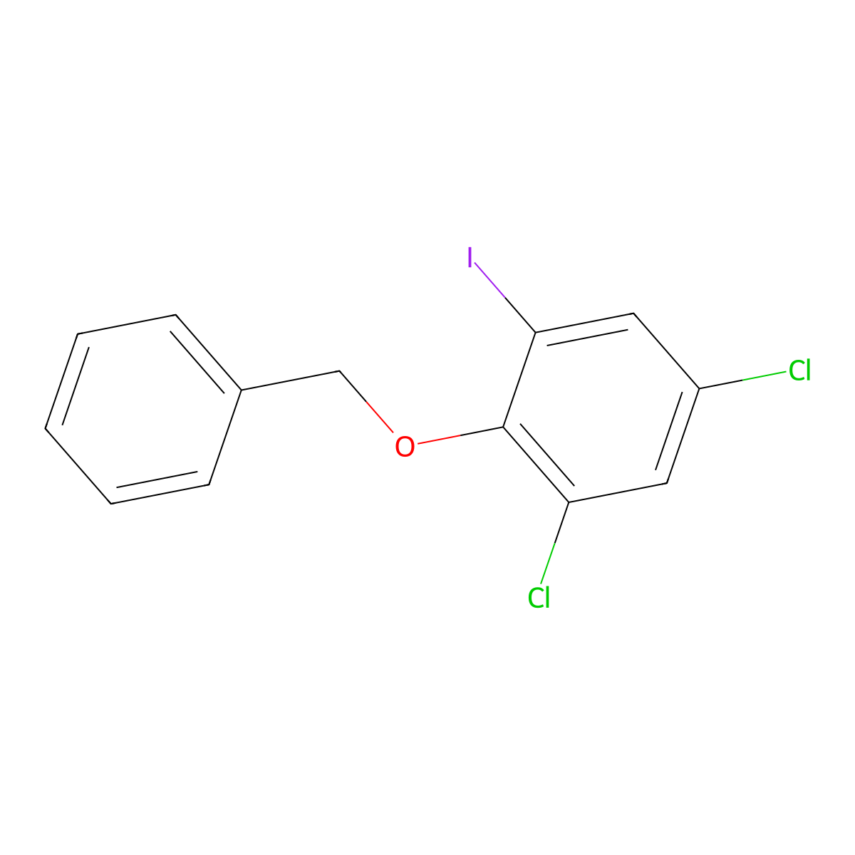 2-(Benzyloxy)-1,5-dichloro-3-iodobenzene molecular structure, CAS 859182-38-0