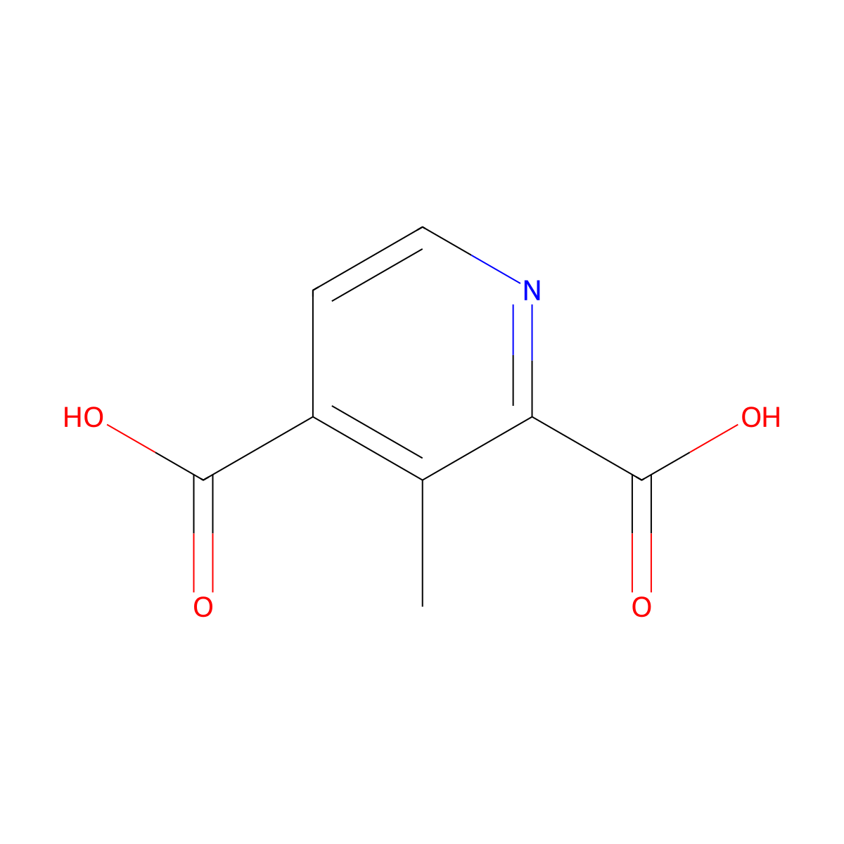 3-Methylpyridine-2,4-dicarboxylic acid molecular structure, CAS 859188-26-4