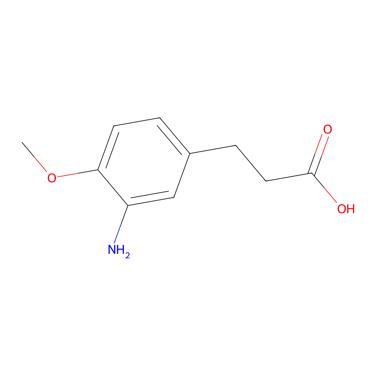 3-(3-Amino-4-methoxyphenyl)propanoic acid molecular structure, CAS 859189-60-9