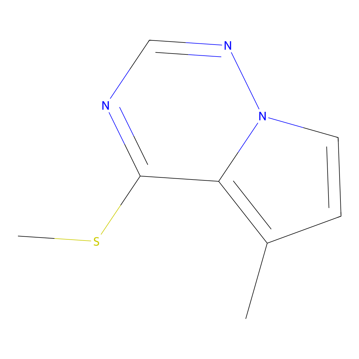 5-Methyl-4-(methylsulfanyl)pyrrolo[2,1-F][1,2,4]triazine molecular structure, CAS 859205-88-2