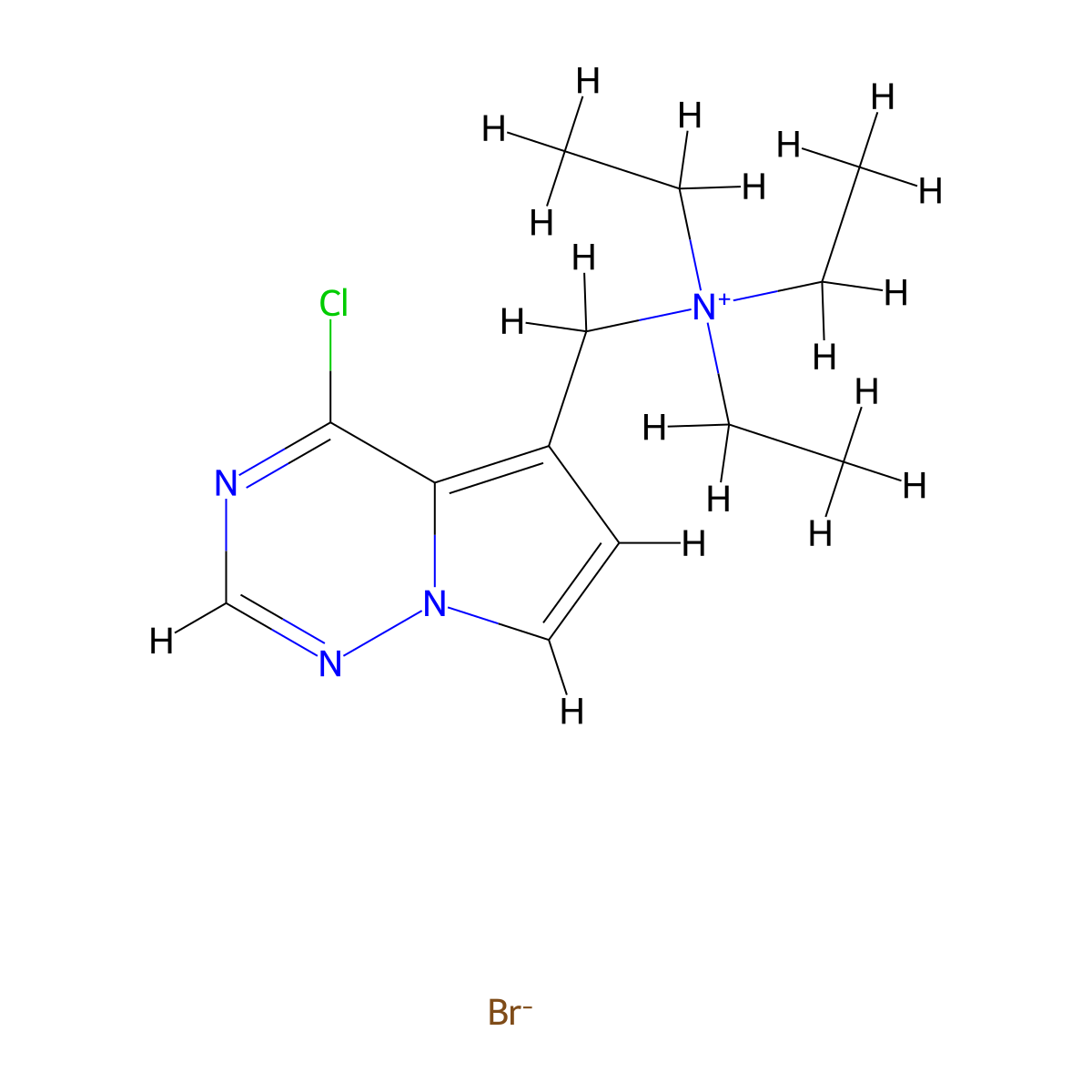 (4-Chloro-pyrrolo[2,1-f][1,2,4]triazin-5-ylmethyl)-triethyl-ammonium bromide molecular structure, CAS 859205-90-6