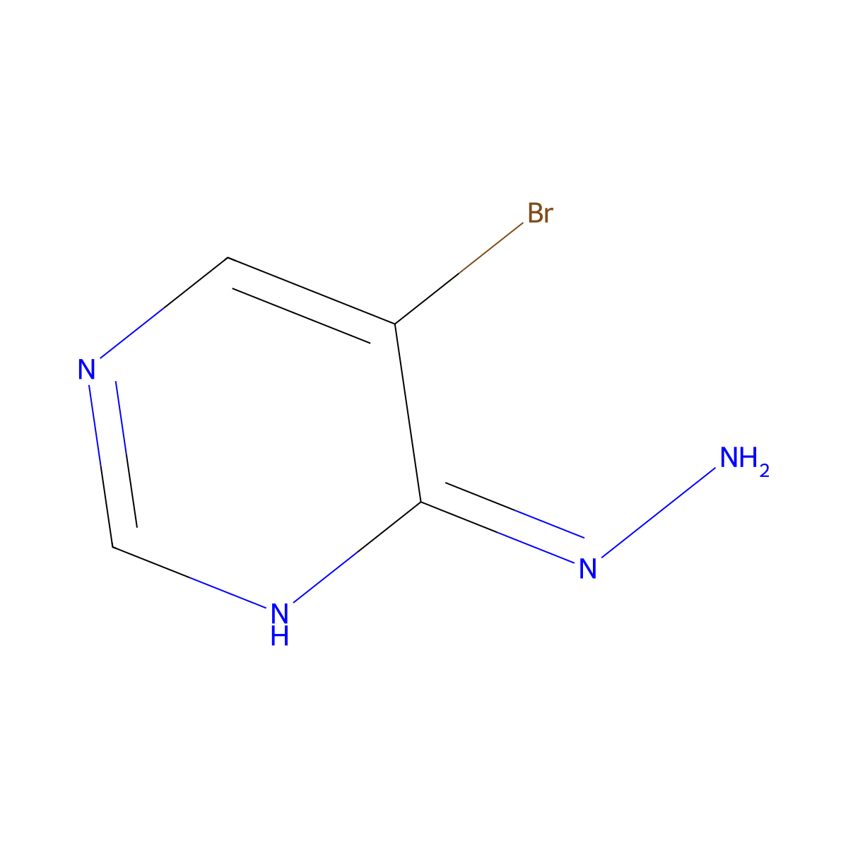 5-Bromo-4-hydrazinylpyrimidine molecular structure, CAS 859206-99-8