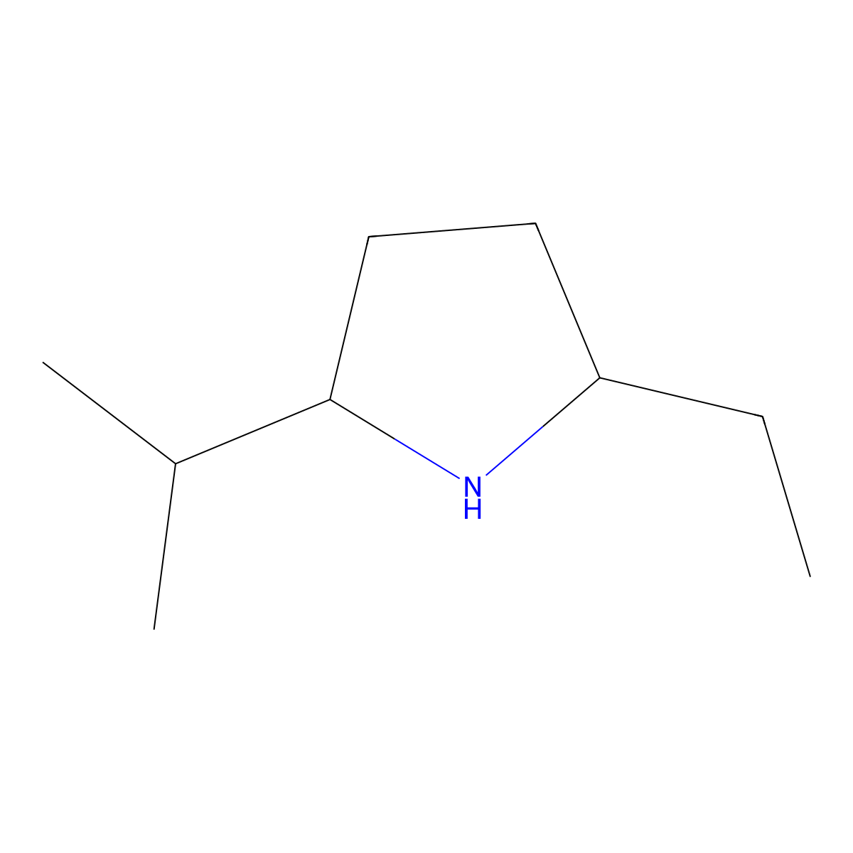2-Ethyl-5-(propan-2-YL)pyrrolidine molecular structure, CAS 859207-06-0