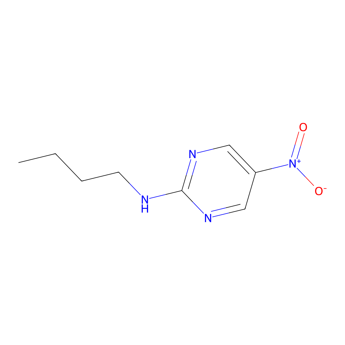 N-butyl-5-nitropyrimidin-2-amine molecular structure, CAS 859207-11-7