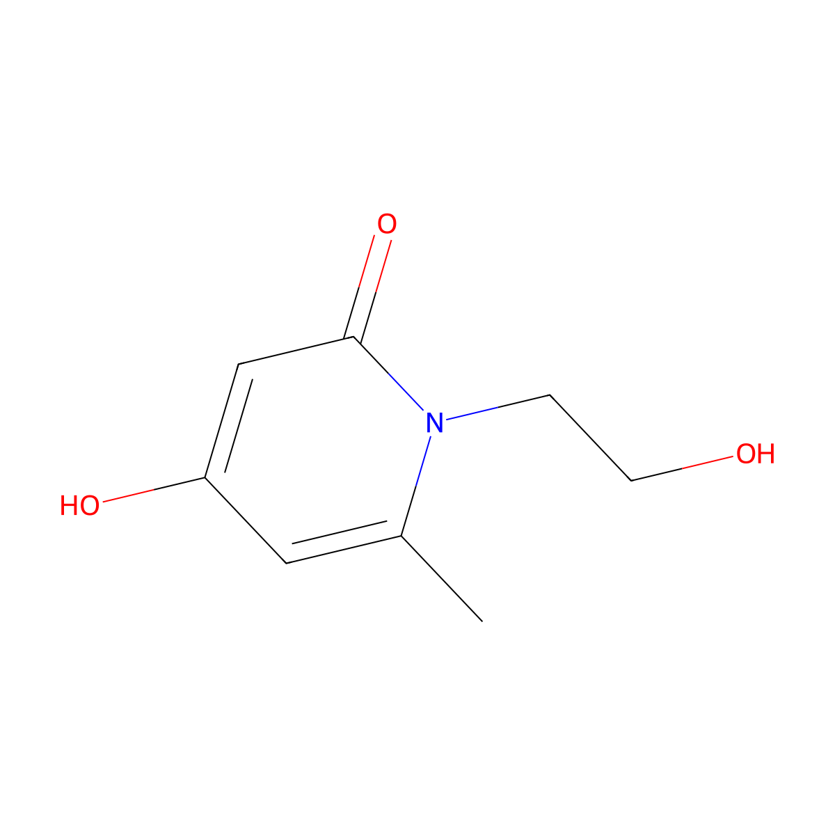 4-hydroxy-1-(2-hydroxyethyl)-6-methylpyridin-2(1H)-one molecular structure, CAS 859209-43-1