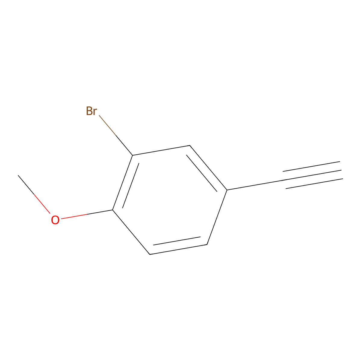 2-Bromo-4-ethynyl-1-methoxybenzene molecular structure, CAS 859211-28-2