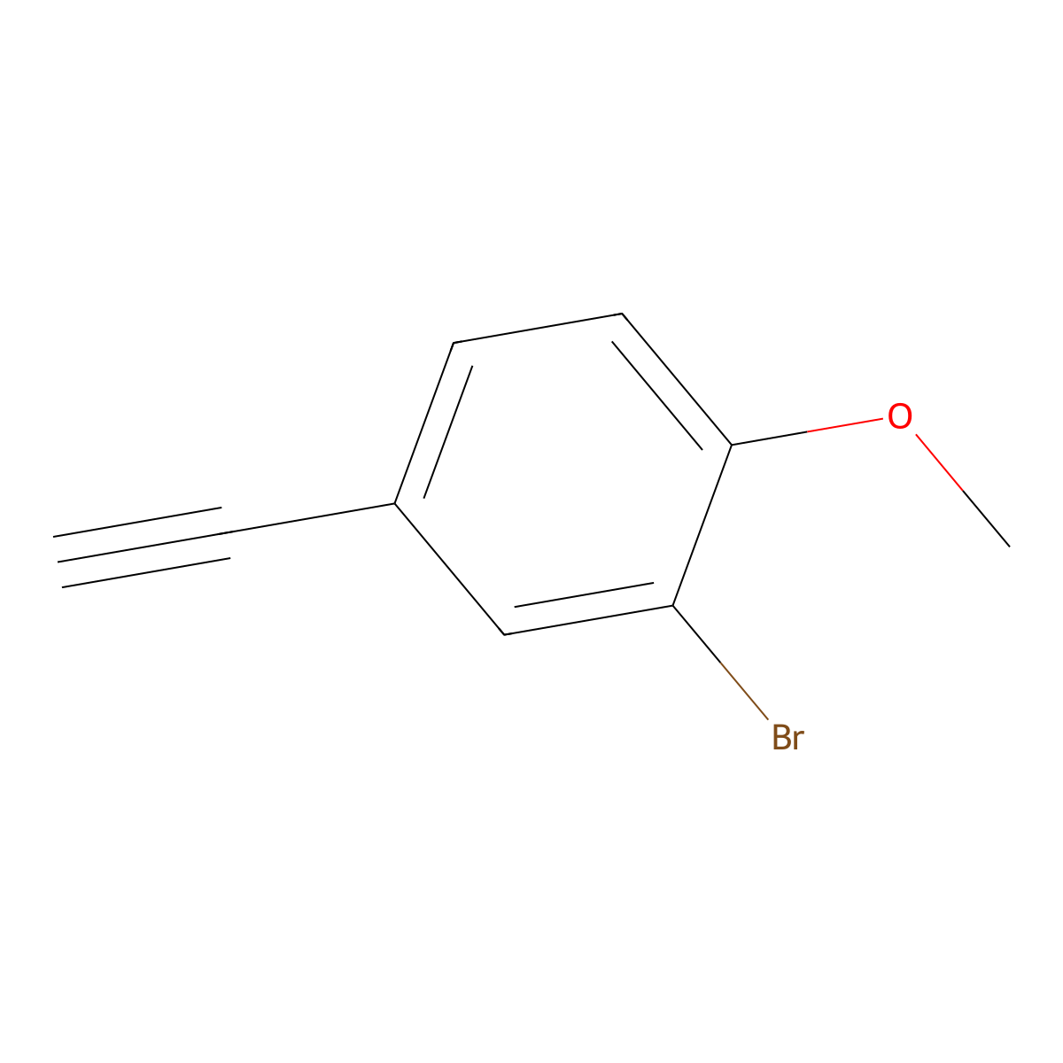 2-Bromo-4-ethynyl-1-methoxybenzene molecular structure, CAS 859211-28-2