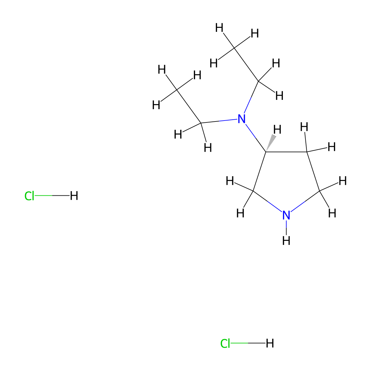 (S)-N,N-Diethylpyrrolidin-3-amine dihydrochloride molecular structure, CAS 859213-30-2
