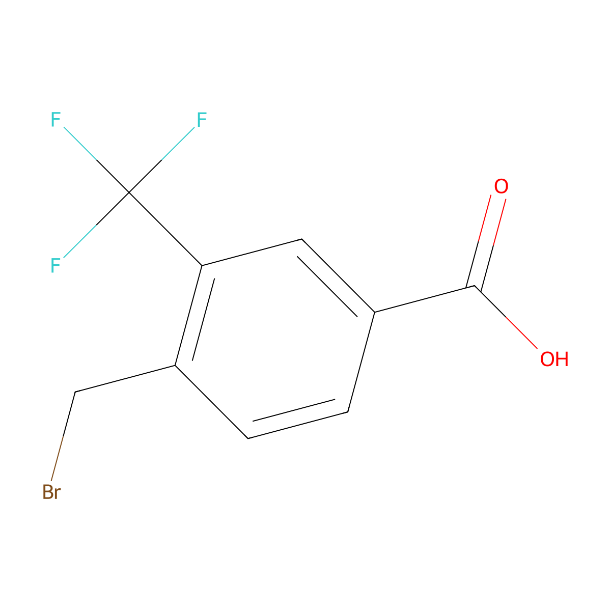 4-(Bromomethyl)-3-(trifluoromethyl)benzoic acid molecular structure, CAS 859213-39-1