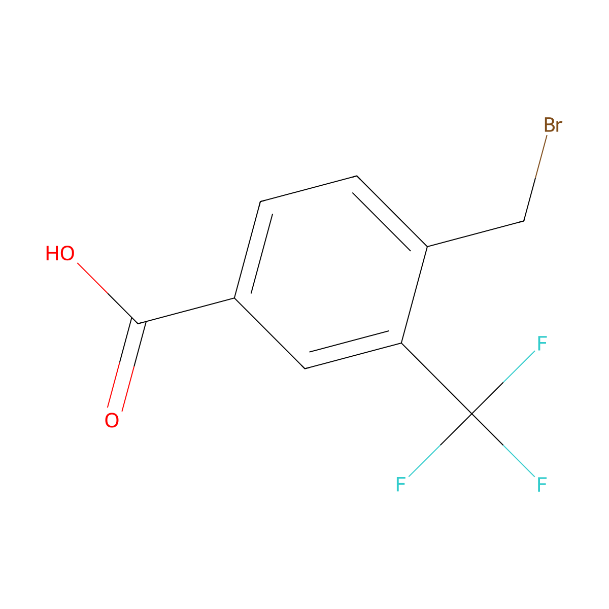 4-(Bromomethyl)-3-(trifluoromethyl)benzoic acid molecular structure, CAS 859213-39-1
