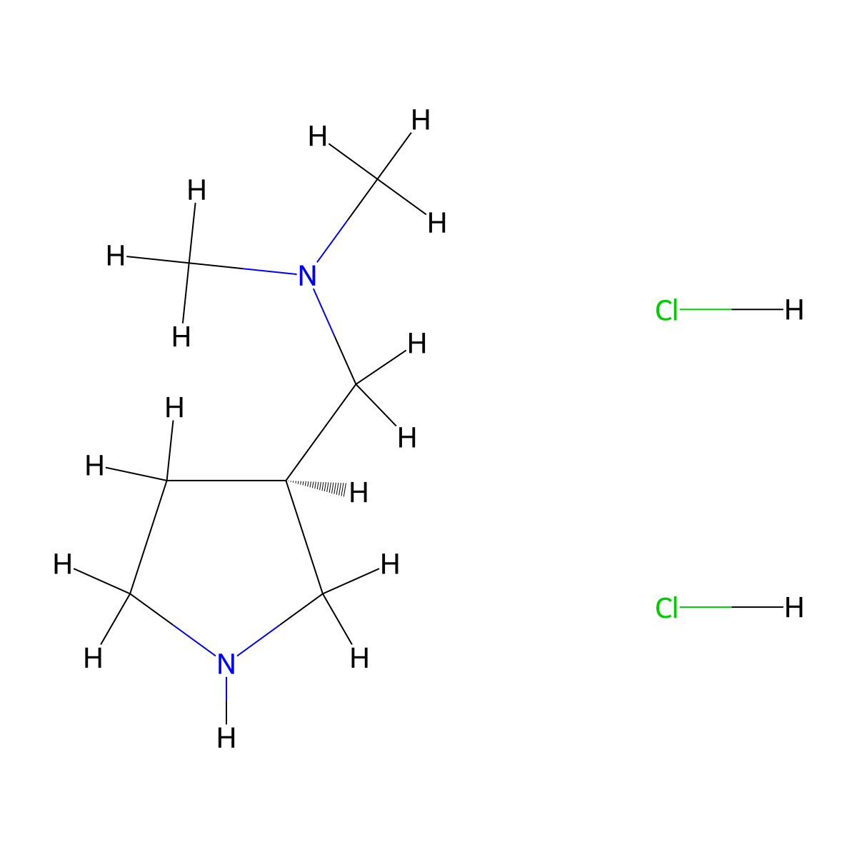 dimethyl({[(3R)-pyrrolidin-3-yl]methyl})amine dihydrochloride molecular structure, CAS 859213-49-3