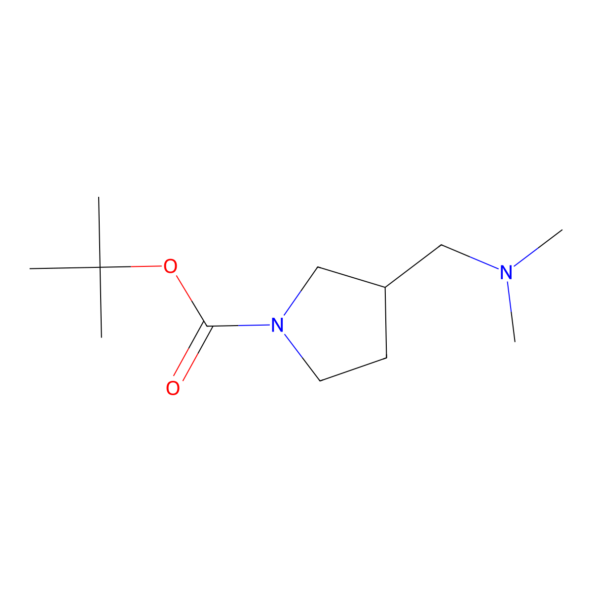 (S)-1-Boc-3-((dimethylamino)methyl)pyrrolidine molecular structure, CAS 859213-51-7